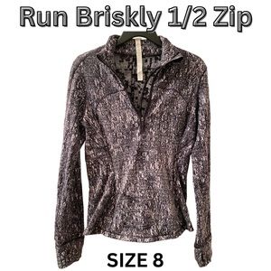 Lululemon Run Briskly 1/2 Zip Jacket Size 8 NWOT